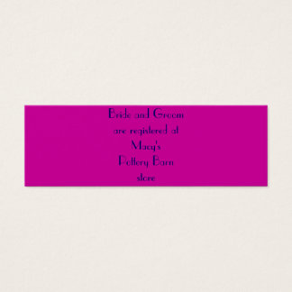 La mariée et la mariée sont inscrites à...