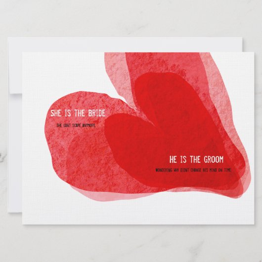 La mariée ne scape plus drôle faire-part de mariag (Dos)