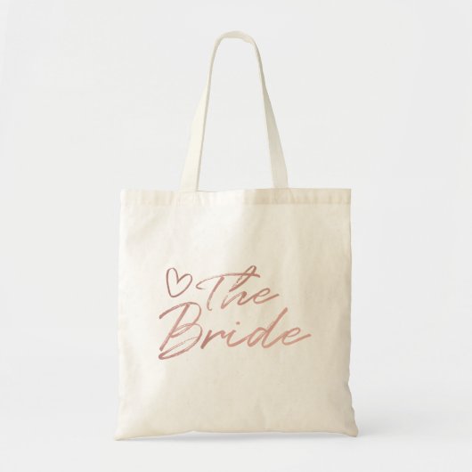 La mariée - Rose sac fourre-tout faux feuille or (Devant)