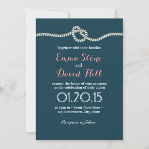 La Marine Bleue noue mariage invitations