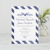 La Marine Bleue Stripes Invitations Mariage (Debout devant)