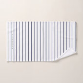 La marine et la flore blush | Nom et monogramme (Serviette à main)