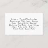 La marine nautique fournit le carte de visite (Dos)