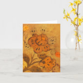 La marqueterie d'or fleurit la carte de note (Fleur jaune)