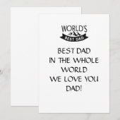 LA MEILLEURE CARTE DE DAME, CARTE DE JOUR PÈRE (Devant / Derrière)