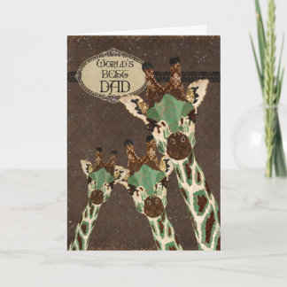 La meilleure carte de fête des pères de girafes de