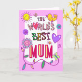 La meilleure carte de typographie de doodle amusan (Fleur jaune)