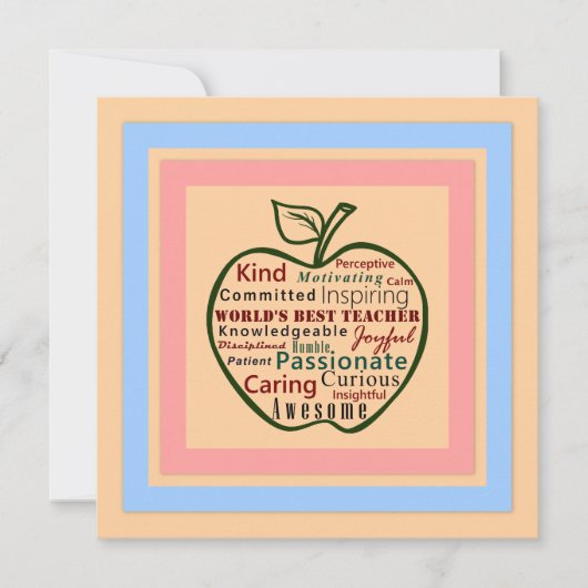 La meilleure carte d'enseignant du monde de la pom (Devant)