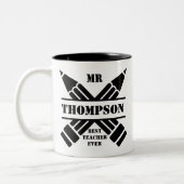 La meilleure tasse de café de monogramme de crayon (Gauche)