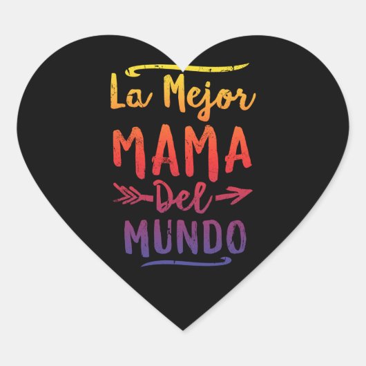 La Mejor Mama Del Mundo Mam Moederdag Hart Sticker (Voorkant)