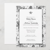 La mer écosse des invitations de baby shower de (Devant / Derrière)