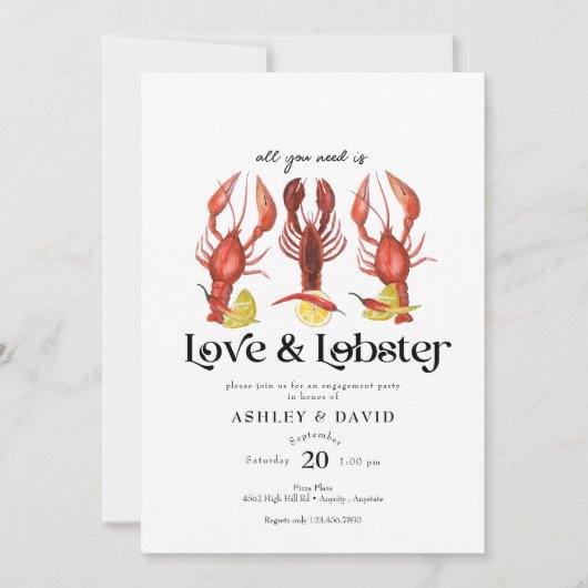 La mer | Invitations des parties d'engagement (Devant)