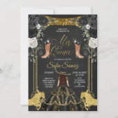 La Mexicaine Charra Mis Quince Black Invitation (Devant)