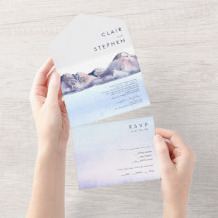 La montagne d'hiver en une seule invitation