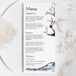 La montagne Sakura | Menu plat Mariage Décontracté<br><div class="desc">Cette montagne de sakura | Menu décontracté plat mariage est parfait pour votre décontracté minimaliste mariage moderne. Ce design présente un sakura aux fleurs de cerisiers, des montagnes aquarelles et une calligraphie simple pour rendre votre mariage spécial au printemps, à l'été, à l'automne ou en hiver. N'hésitez pas à nous...</div>
