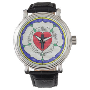 La montre vintage des hommes de courroie en verre