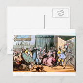 La mort et la vieille carte postale des domestique (Devant / Derrière)