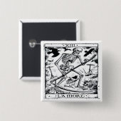 La Mort Tarot Card Vierkante Button 5,1 Cm (Voorkant /achterkant)