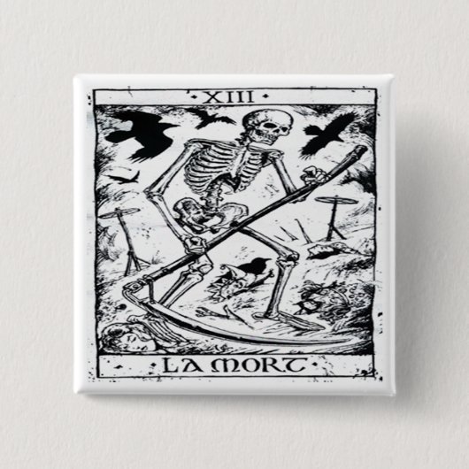 La Mort Tarot Card Vierkante Button 5,1 Cm (Voorkant)