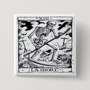 La Mort Tarot Card Vierkante Button 5,1 Cm