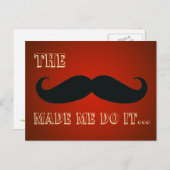 La Moustache M'A Fait Le Faire Drôle Carte Postale (Devant / Derrière)