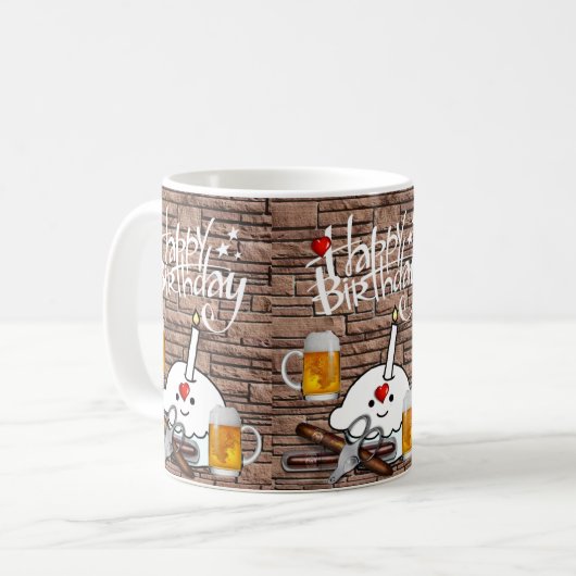 La Mug de bière joyeuse Anniversaire Mug (Devant gauche)
