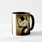 La Mug De Café Rhinoceros Bien Habillée (Devant droit)