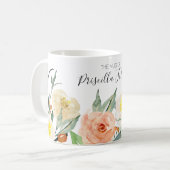 La Mug Des Fleurs D'Aquarelle Modernes De Pêche (Devant gauche)