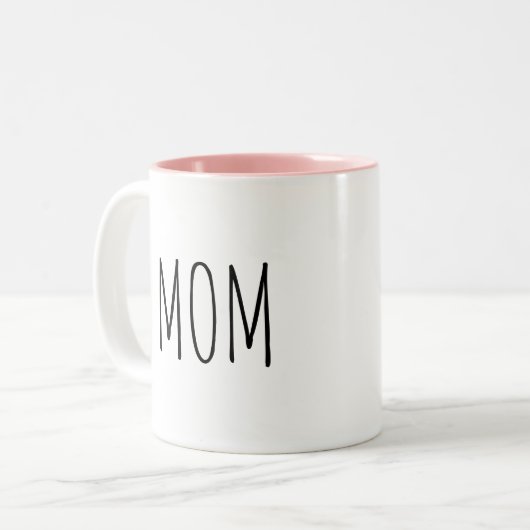 La Mug inspirée par Rae Dunn, intérieure rose mama (Devant gauche)