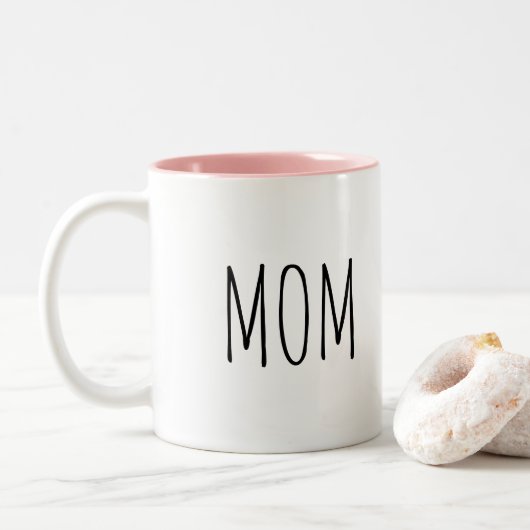 La Mug inspirée par Rae Dunn, intérieure rose mama (Avec donut)