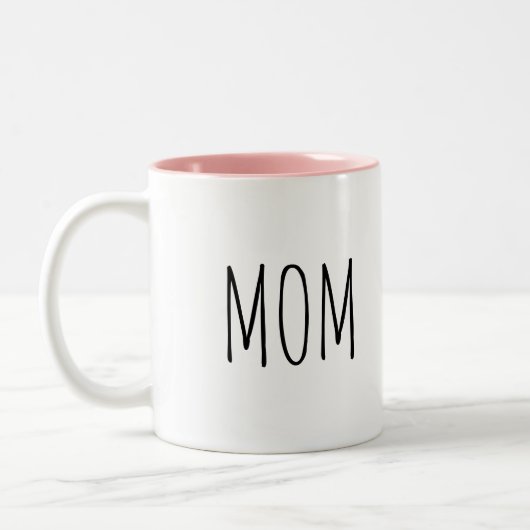 La Mug inspirée par Rae Dunn, intérieure rose mama (Gauche)