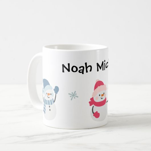 La Mug personnalisée de Noël de Snowman Kid (Devant gauche)