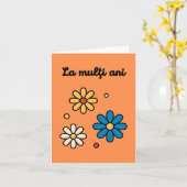 La mulţi ani, Roemeense verjaardag Kaart (Gele Bloem)