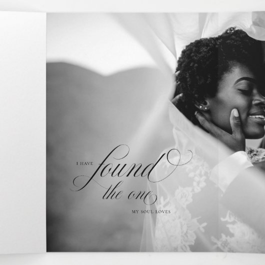 La Muna | Invitation à un mariage triplé noir et b (Intérieur au milieu)