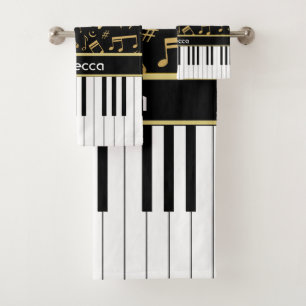 La musique colorée d'or élégante note des clés