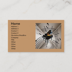 La musique de piano note le carte de visite