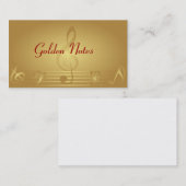 La musique d'or note des cartes de visite (Devant / Derrière)