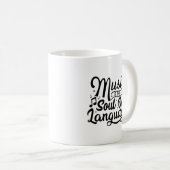 La Musique Est L'Âme De La Mug De Typographie De L (Devant droit)