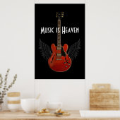 La musique est le paradis 36 x 24 Poster (Cuisine)