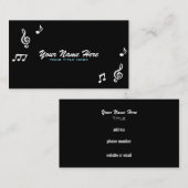 La musique note des cartes de visite (Devant / Derrière)
