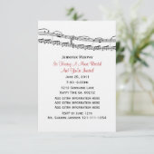 La musique note des invitations de partie (Debout devant)