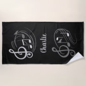 La musique note la serviette de plage nommée faite (Devant)