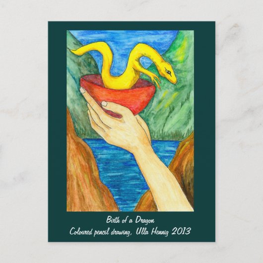 La naissance d'une carte postale de dragon (Devant)