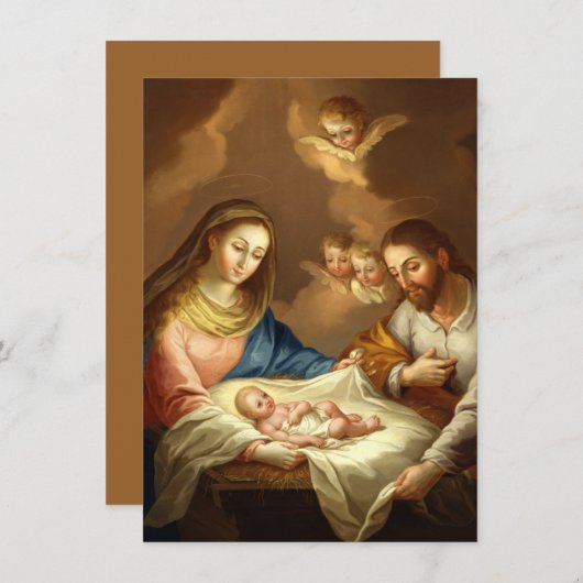 "La Natividad" aangepaste uitnodigingen (Voorkant / Achterkant)