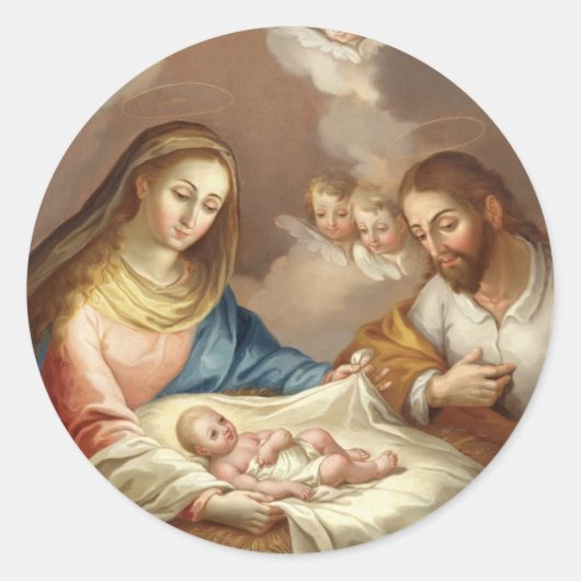 La Natividad Ronde Sticker (Voorkant)