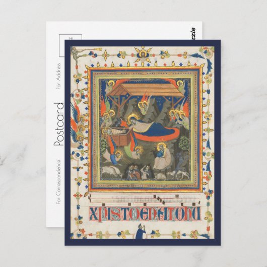 La Nativité c.1340 | Carte postale Blue Beach Song (Devant / Derrière)