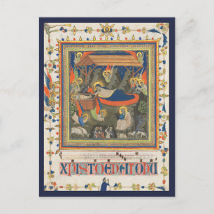 La Nativité c.1340 Carte postale Blue Beach Song