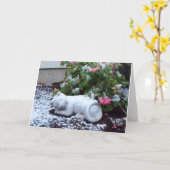 La neige a couvert la carte de chat (Fleur jaune)