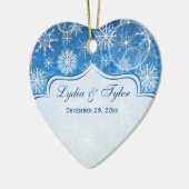 La neige blanche bleue s'écaille ornement de Noël (Gauche)