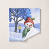 LA NEIGE S'AMUSERA EN HIVER (Gant de toilette)